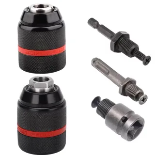 13mm Threaded Keyless Metal Drill Chuck, Hex Shank/SDS/Square Quick Grip Adapter, Chuck for Drill Bit Screwdriver Tap&So