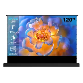 ProjeStar 120 Inch Electric Floor Rising UST Projector Screen 4K UHD ALR 170° Viewing Angle for Ultra Short Throw Laser