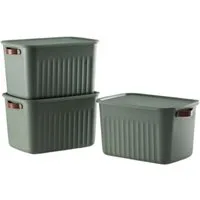 Luxury Bites Aufbewahrungsbox mit Deckel, 20L-15L -10L BPA-freie Kunststoff, nestbar und stapelbar (6 Farben, 9 Farbkombiationen, 3er Set)