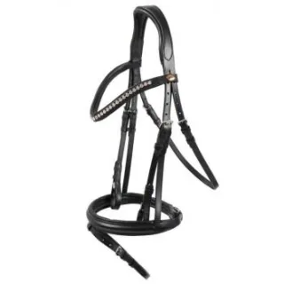 Hans Melzer Horse Equipment Hans Melzer Trense Valluhn schwarz/silber englisches Reithalfter WB EXTRA (KB-Kaltblut)