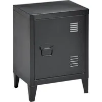 en.casa Nachtschrank (1-St) »Inari« mit Türgriff links Stahl 57 x 40 x 30 cm Schwarz