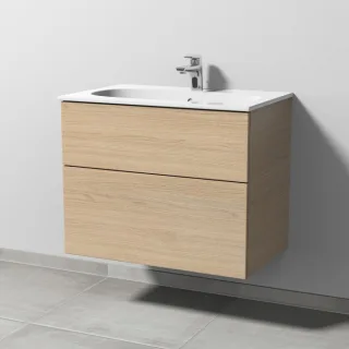 Sanipa 3way Waschtischunterbau zu Geberit Acanto Slim Waschtisch mit 2 Auszügen, Eiche-Nordic SM41148