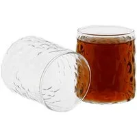 Almina Gläser-Set Damla, 6-tlg., Glas, 330 ml, Moderne Gläser mit Bubble-Design