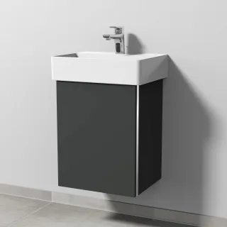 Sanipa 3way Waschtischunterbau zu Duravit Dura Square Waschtisch mit 1 Tür, Graphit-Matt BP4241B