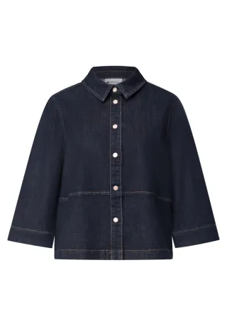 Street One - Jeansbluse mit 3/4-Arm blau - Gr. - 42