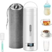 TUWENA Reise-Wasserkocher Reise Wasserkocher Klein Elektrische, Tragbarer Mini Wassertasse, 500ML, Edelstahl,Heizung Automatisch Abschalten