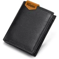 Fomax Geldbörse Mini-Format Herren aus echtem Leder mit RFID Schutz, 11 Kartenfächer, Hochformat Klein Portemonnaie mit Münzfach, inkl. Geschenkbox