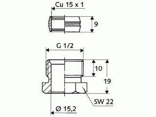 Schell Klemmringverschraubung 1/2"x15mm mattnickel 265760499