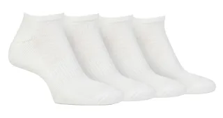 Mens Cushioned Trainer Socken | Jeep | 4 Pack atmungsaktiv gepolstert Low Cut Socken - weiß