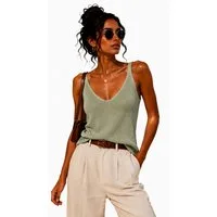 Worldclassca Stricktop Worldclassca Stricktop Ärmellos Basic Leicht Glitzer Tank Top Sommer Neue Kollektion - Stilvolle und gemütliche Sommer Mode für Damen