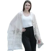 Zaewry Modeschal Stola Für Abendkleid Festlich Spitzenschal Mit Fransen, Für Sommer und Frühling