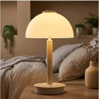 GLOBO LIGHTING LED Tischleuchte, LED-Leuchtmittel fest verbaut, Warmweiß, Tischleuchte LED Pilzlampe Sand Touchdimmer Dimmbar H 31,5 cm