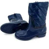 heimtexland Gummistiefel Daunen Stiefel Hochschaft Trend Boots Gummistiefel (Typ880, Blau) gesteppt I wasserdicht I Damen Mädchen Regenstiefel