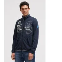 CAMP DAVID Sweatjacke Leichte Sweatjacke mit Label Prints blue navy mit reflektierenden Details