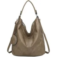 ITALYSHOP24 Schultertasche XXL DAMEN TASCHE SHOPPER Hobo Cross Bag Reisetasche Umhängetasche, LEDER OPTIK, große Tasche für Sport Schule Reise Freizeit Urlaub