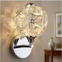 GLOBO LIGHTING LED Wandleuchte, LED-Leuchtmittel fest verbaut, Warmweiß, LED Wandleuchte Wandlampe Metall chrom Kristalle Warmweiß 3000 Kelvin