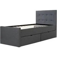 Homestyle4u Polsterbett 90x200 120x200 140x200 Doppelbett Bettgestell Stauraum mit Kopfteil (Set, Set, mit 2 Bettkästen / Schubläden), 90x200, mit Stauraum