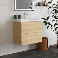 duschspa Waschtisch Waschbecken mit Unterschrank Badschrank Waschplatz Badmöbel Set, Matt, 50-120cm