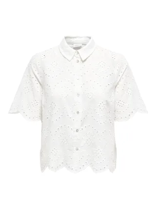 ONLY - ONLVALAIS S/S SHIRT WVN NOOS Cloud Dancer - Gr. - S