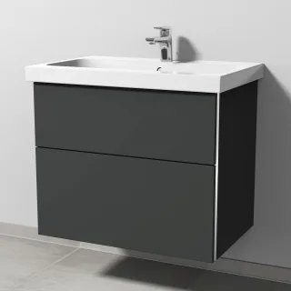 Sanipa 3way Waschtischunterbau zu Geberit iCon Light Waschtisch mit 2 Auszügen, Graphit-Matt BP5741B