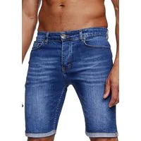 Reslad Jeansshorts Reslad Jeans Shorts Herren Kurze Hosen Sommer l Used Look Washed Männe Denim Jeansbermudas Stretch Jeans-Hose