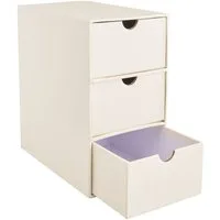 VBS Dekoobjekt Schubladenbox 3-schübig, 10 cm x 18,5 cm