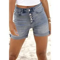Buffalo Jeansshorts aus bequemen Stretch-Denim in High-Waist-Form, Stretchanteil, Sommerhose, figurbetont