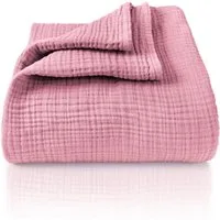 Laynenburg Tagesdecke Musselin aus 100% Baumwolle – Baumwolldecke, Kuscheldecke, Wohndecke als Sommerdecke, Bett-Überwurf, Couch-Überwurf, Sofa-Decke