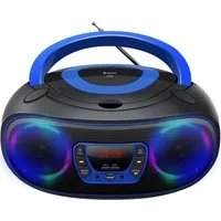 Denver TCL-212BTBU CD-Player (Bluetooth, LED-Beleuchtung in Lautsprechergittern, Bluetooth, USB & AUX, CD/FM, LED-Beleuchtung in Lautsprechergittern, Bluetooth, USB & AUX, CD/FM)