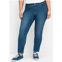Sheego Bequeme Jeans Stretch-Jeans »Die Schmale« mit zweifarbigen Kontrastnähten