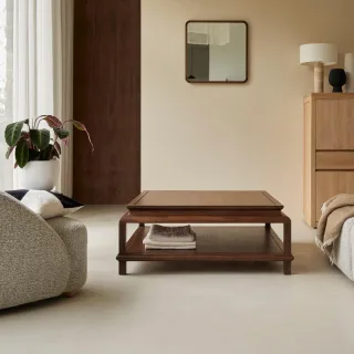 Quadratischer Couchtisch aus massivem Akazienholz 103 cm Achille