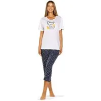 comtessa Schlafanzug Feeling Good (Set, 2 tlg., 2-teilig) Damen Pyjama 2-teilig 7/8 Hose Baumwolle große Größen