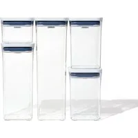 OXO Good Grips Aufbewahrungssystem POP, Kunststoff, (Set, 5-tlg), luftdicht, stapelbar, platzsparend, spülmaschinenfest