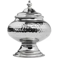 Marrakesch Orient & Mediterran Interior Zuckerdose Sucrier en laiton argenté Abdal 16 cm, Messing, (1-tlg), Handarbeit