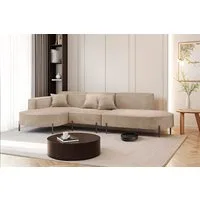 Fun Möbel Ecksofa Designersofa Sofa FUN MALAGA in Stoff Noel, Ottomane Rechts oder Links, Rundumbezug, inkl. 3 Zierkissen