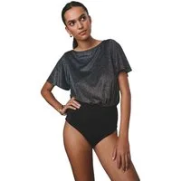 Next Body Body mit Glitzer und Trompetenärmeln (1-tlg)
