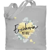 Shirtracer Umhängetasche Erzieherin mit Herz, Erzieherin