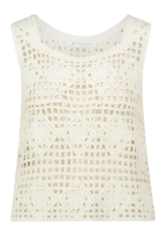 Betty & Co - Stricktop mit Lochmuster weiß - Gr. - 40