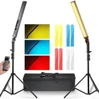 Neewer Videoleuchte BH20B 2er Pack LED Video Lichtstab, dimmbare 3200K~5600K, CRI97+, 2,4G Fernbedienungsset, mit Ständern/Filtern/Tasche, für Video Foto