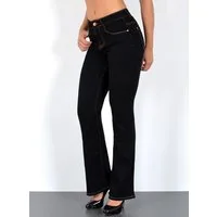 ESRA Bootcut-Jeans Bootcut Jeans Damen High Waist Stretch Wide Leg Jeans bis Übergröße B1 Damen Bootcut Jeans High Waist Damen Schlaghose Jeans weites Bein Hose