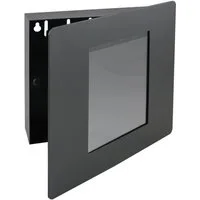 HMF Schlüsselkasten Schlüsselbox mit Fotorahmen für 11 x 15 cm Bild und 5 Haken, individuell gestaltbares Schlüsselbrett 22,0 x 20,0 x 5,0 cm, schwarz