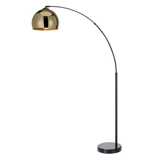 Teamson Home Arquer, Gold, Metall, Marmor Optik, Freiform, 30x170x170 cm, Lampen & Leuchten, Innenbeleuchtung, Stehlampen, Bogenlampen