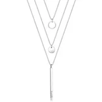 Elli Ketten-Set Geo Kreis Layer 925 Silber, mit Kristallen von Swarovski®, Geo
