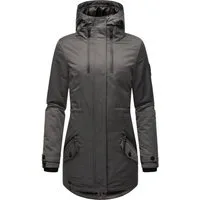 Navahoo Wintermantel Avrille II sportlicher Damen Winter Kurzmantel mit großer Kapuze