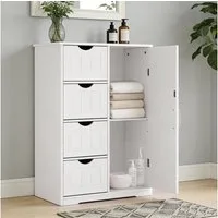 DUMOS Badkommode Badezimmerschrank Badschrank Beistellschrank, mit 4 Schubladen, Schranktür, verstellbare Ablage