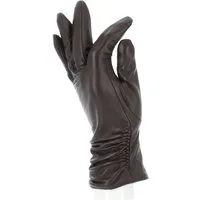 halsüberkopf Accessoires Lederhandschuhe Damenhandschuhe Leder mit Raffung