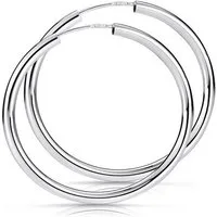 Materia Paar Creolen Ohrringe Damen Silber Ø40mm SO-91, 925 Sterling Silber, Feinversilberung