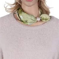MIRROSI Nickituch Schmales Halstuch mit magnetischem Clip, Damen Halstuch deal für Frühling,Sommer, Herbst