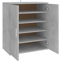 vidaXL Schuhschrank Schuhregal Betongrau 60x35x70 cm Holzwerkstoff