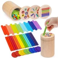 CLTYQ Lernspielzeug Montessori Spielzeug ab 3Jahr, Baby Spielzeug,Farbe Sortierspiel, Kleinkind Sensorik Spielzeug Baby Motorikspielzeug Holzspielzeug